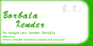 borbala kender business card