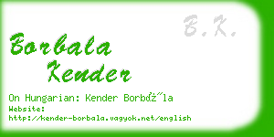 borbala kender business card